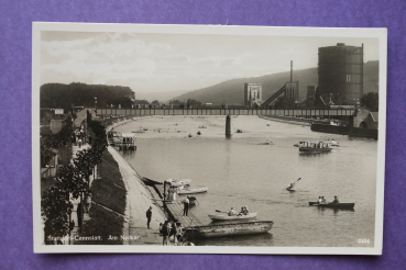Ansichtskarte AK Stuttgart Cannstatt 1950-1960 Am Neckar Brücke Boote